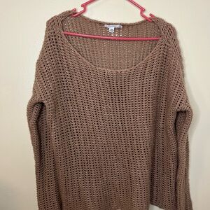 Calvin Klein Brown Open-Knit Sweater